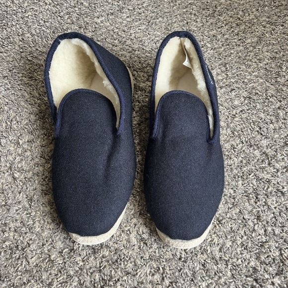 ARMOR LUX Men’s Hand Made WOOL SLIPPERS Shoe Navy Blue Size 47 US 12 New - Picture 1 of 6